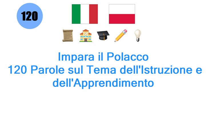 Impara il Polacco: 120 Parole sul Tema dellIstruzione e dellApprendimento